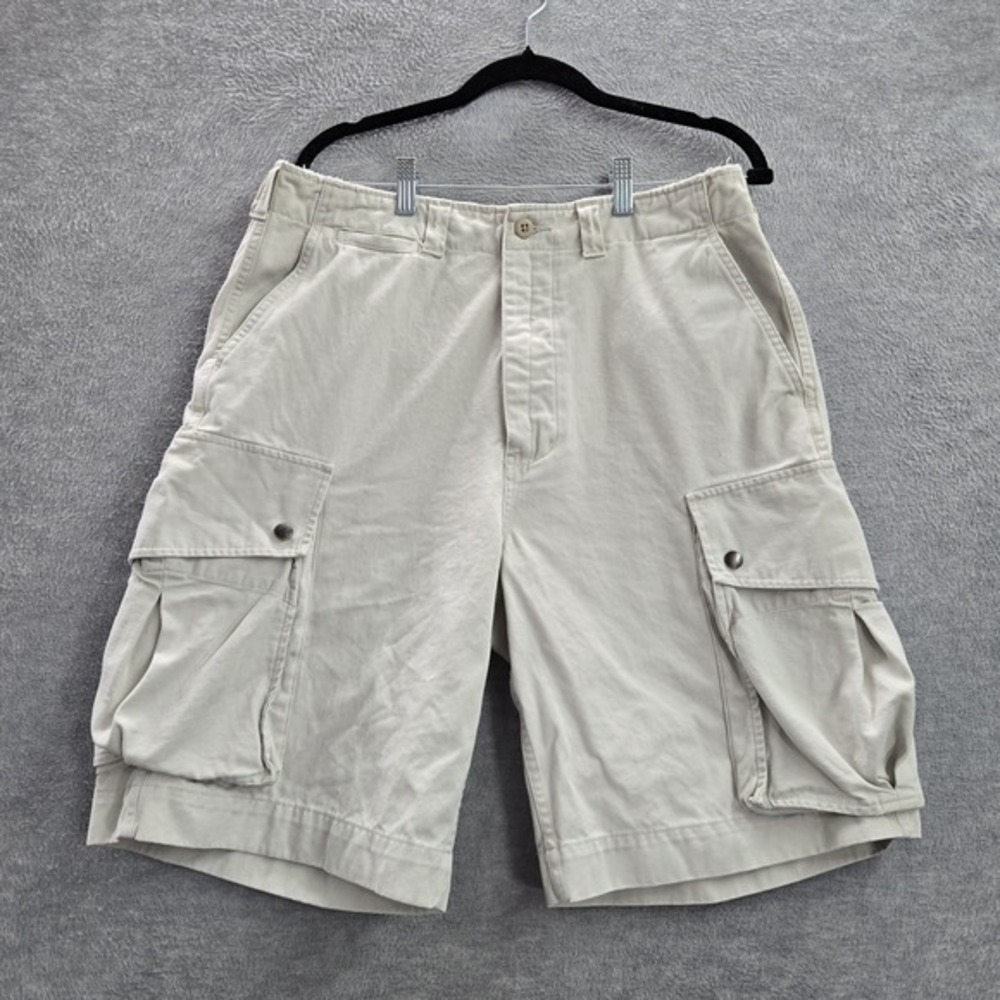 Polo Sport Ralph Lauren Men Shorts 32 Beige‎ Cargo Pockets 10" Inseam High Rise